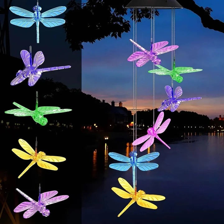 Wind Chimes with Solar Power Collection and Internal Alvore