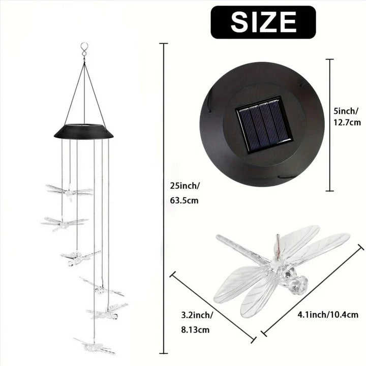 Wind Chimes with Solar Power Collection and Internal Alvore