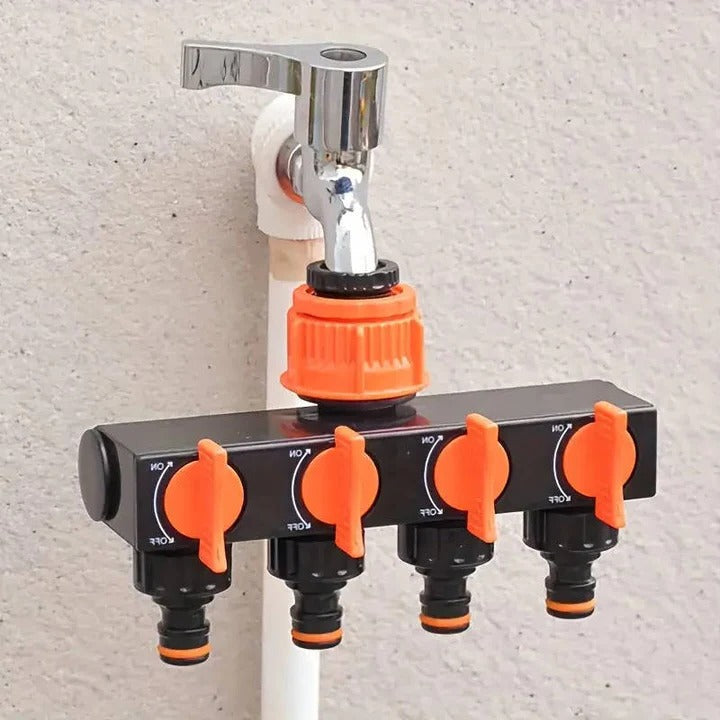 4-Way Metal Garden Hose Splitter Alvore