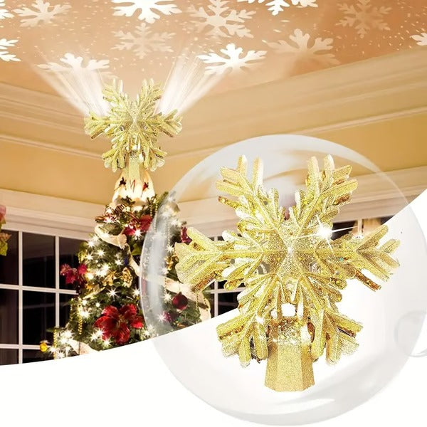 Christmas Tree Topper with LED Snowflake Projector Alvore