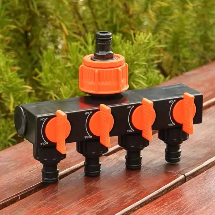4-Way Metal Garden Hose Splitter Alvore