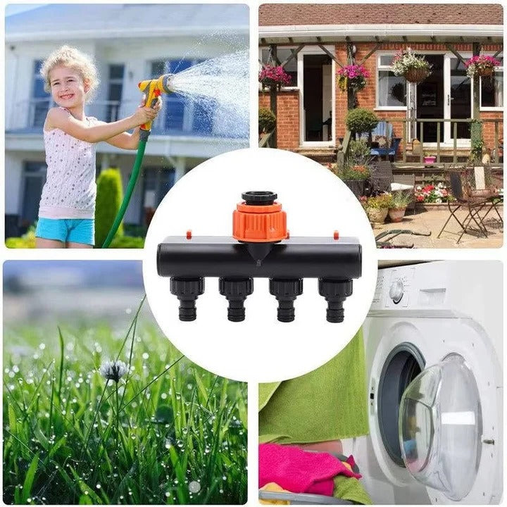 4-Way Metal Garden Hose Splitter Alvore