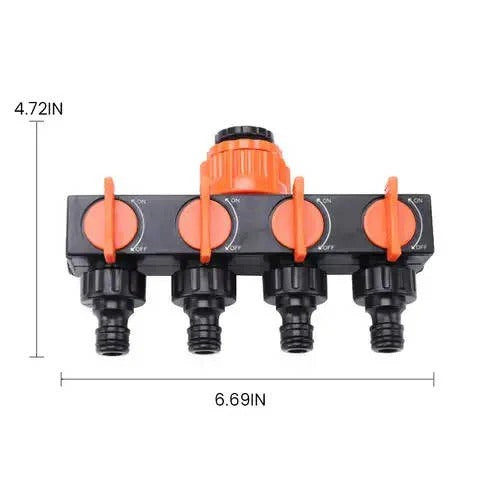 4-Way Metal Garden Hose Splitter Alvore