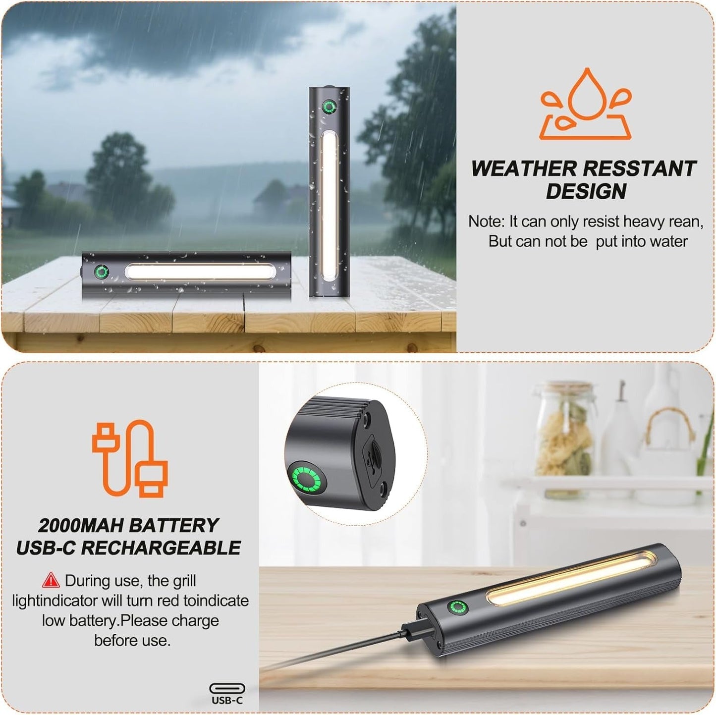 Rechargeable BBQ Grill Light 360 Degree Alvore