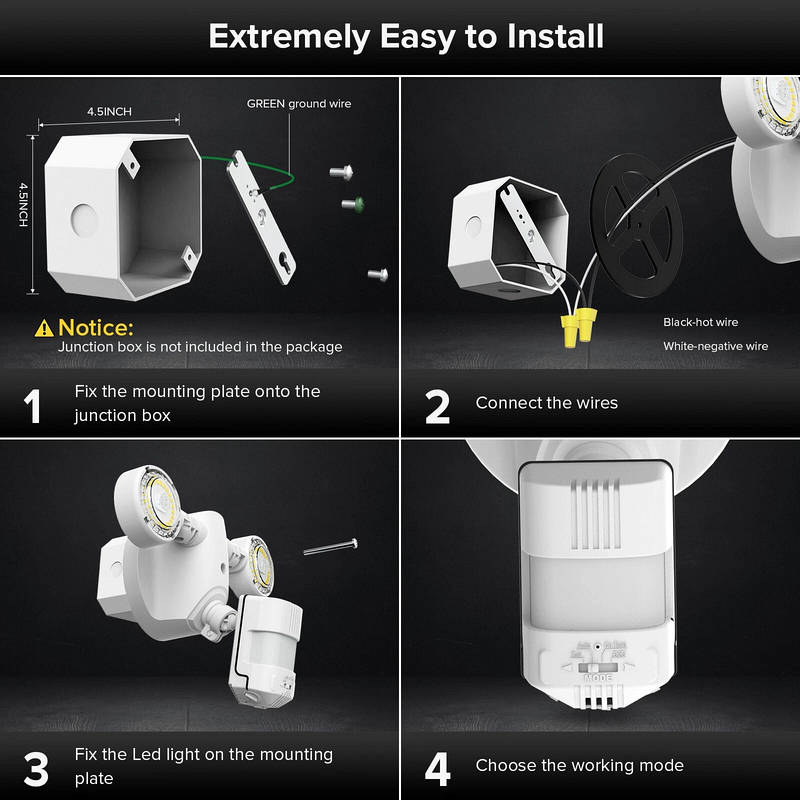 15W 2000 Lumens Motion Sensor LED Flood Light Alvore