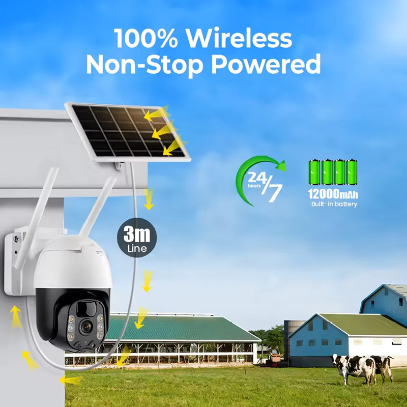 2K Solar WiFi PTZ Security Camera Alvore