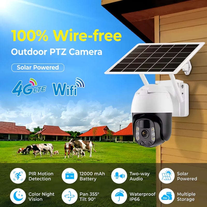 2K Solar WiFi PTZ Security Camera Alvore