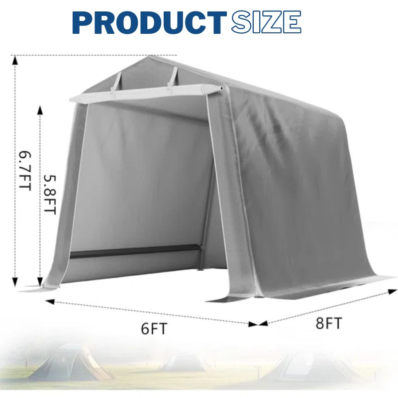 6x8 ft Heavy-Duty Portable Storage Shed Alvore